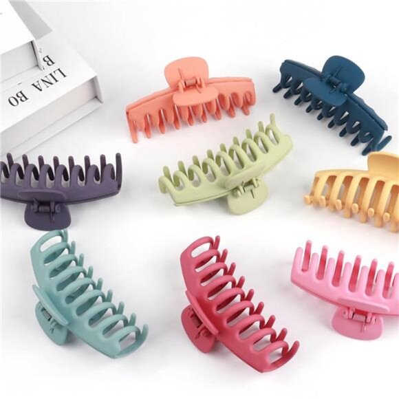 Large Hair Claw Clips for Women, Big Matte Hair Clips 8 pack - Picture 2 of 7